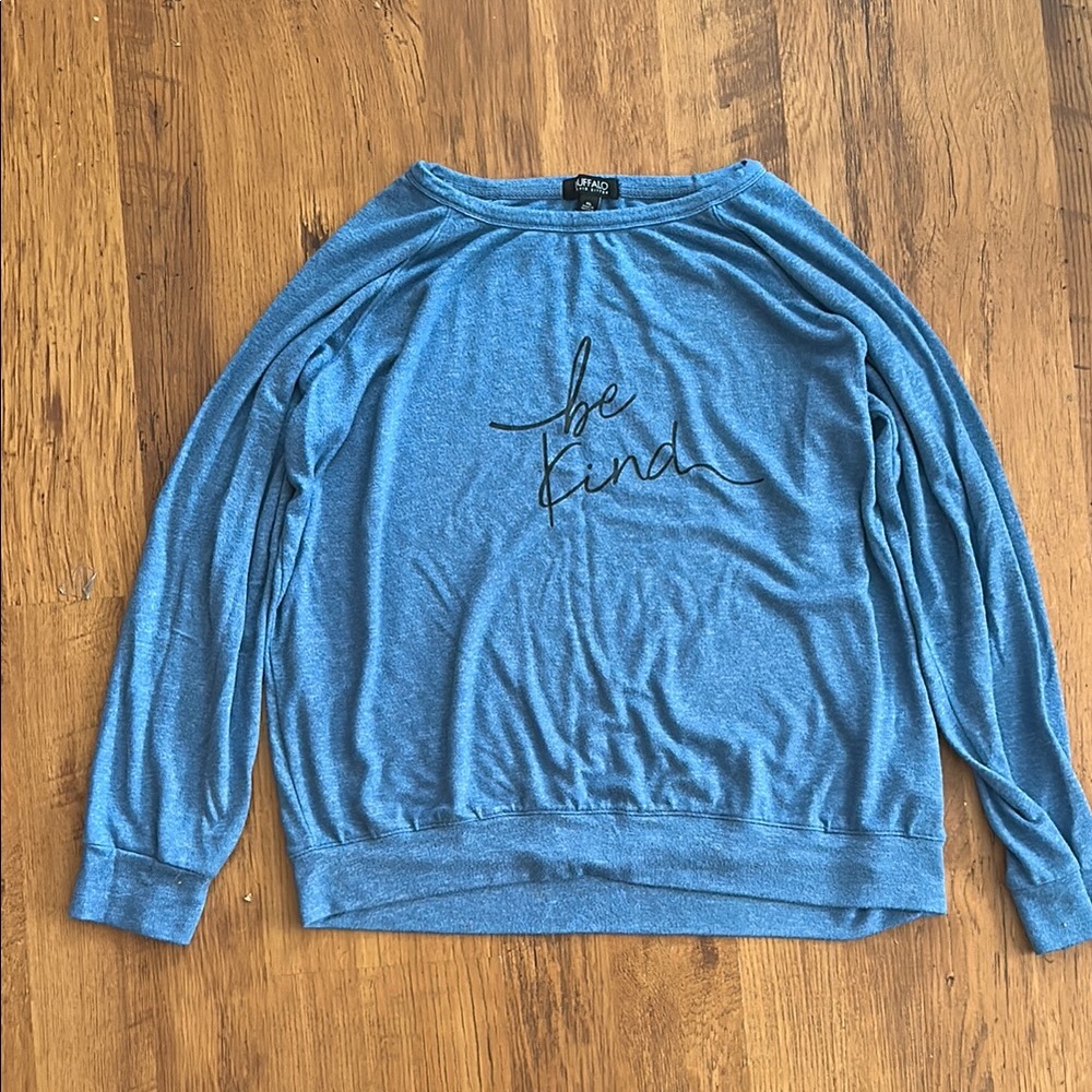 Buffalo David Bitton Blue Crewneck Sweater Soft Lightweight